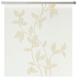 SCHÖNER LEBEN. Stoff Schiebegardinen Meterware Scherli Achat Blätter wollweiß 60cm Breite, made in Germany beige|weiß