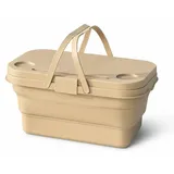 PARENCE – 3-in-1 Faltbarer Picknickkorb – Silikonbehälter mit Deckel – Wasserdichter Korb mit Henkel – Camping, Strand, Angeln, Reisen – 14L