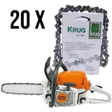 STIHL Benzin-Kettensäge Set: Stihl MS 231 Motorsäge + 20 Profi C Sägeketten (35 cm)