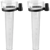 Milisten Regenmesser Messbecher 2 Stück Aus Kunststoff Mit Skala Bis 35Cm Für Garten Wetterstation Niederschlagsmessung Landwirtschaft