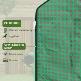Outsunny Ersatzfolie mit UV-Schutz, Seitenfenster, Rolltür, Grün