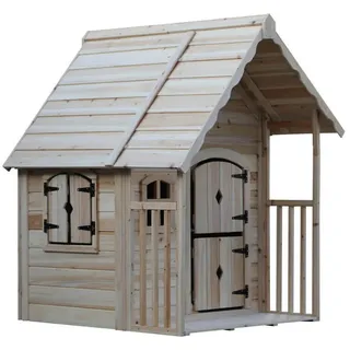 Home Deluxe Spielhaus Natur, Holz, 130x140x120 cm, Outdoor Spielzeug, Spielhäuser