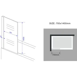 impex-bad fixe Duschtrennwand ESTA 70 x 140 (Badewanne)