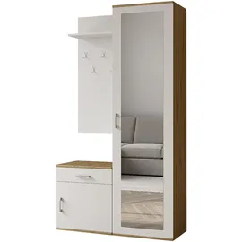ax living Garderobenschrank Magnola 100 x 180,5 x 35 cm Weiß