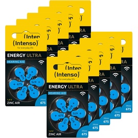 Intenso Energy Ultra Hörgeräte Batterie PR44 blau - Typ 675, 10x 6er Blister, 7504446MP