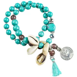 Armband "Bangalore", Damen, Gr. Glas, blau (türkis), COLLEZIONE ALESSANDRO, Armbänder