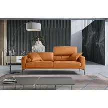 Egoitaliano "Masu, Designsofa mit erstklassigem Sitzkomfort, Breite 218cm", inkl. 2 Kissenrollen, Rückenelemente manuell verstellbar, Metallfüße orange,