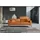 Egoitaliano "Masu, Designsofa mit erstklassigem Sitzkomfort, Breite 218cm", inkl. 2 Kissenrollen, Rückenelemente manuell verstellbar, Metallfüße orange,