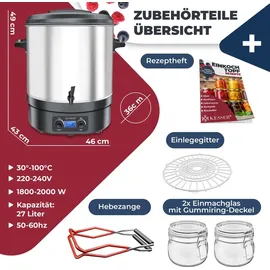 Kesser Einkochautomat 2000W 27L LCD-Display Glühweintopf Heißgetränkeautomat