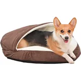 Katzen-/Hundehöhle, 64 cm großer Haustierschlafsack, warmes Haustiernest, Hundebett, abnehmbares waschbares Nest für kleine Hunde, Katzen, Welpen, Kaninchen, Braun