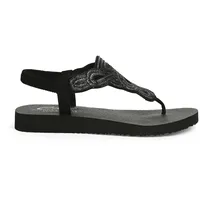 Skechers Damen Zehentrenner Meditation Pearl Perfection Schwarz, Schuhgröße:EUR 39 - 39 EU