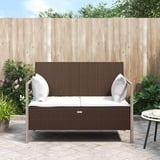 Rantry Gartenbank 2-Sitzer mit Kissen Truhenbank mit Stauraum Sitzbank Parkbank Gartenbank Truhenbank Gartensofa Terrassenbank Möbel Garten Balkonmöbel Braun Poly Rattan