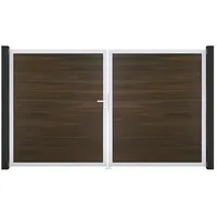GROJA Doppeltor 300 x 180 cm Walnuss/Aluminium