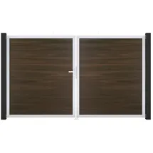GROJA Doppeltor 300 x 180 cm Walnuss/Aluminium