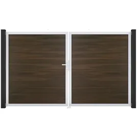GROJA Doppeltor 300 x 180 cm Walnuss/Aluminium