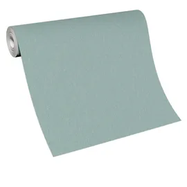 Erismann Rasch Rauhfaser-Vliestapete Martinique Uni Petrol hellgrün 10,05 x 0,53 m