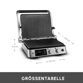 KARACA Compact Stahl Sear und Grill Inox 2008 Grillen und Toaster Sandwichtoaster & Kontaktgrill mit Schnellaufheizung, Temperaturregelung & Höhenverstellung, Tost Makinesi