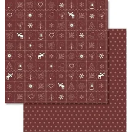 Ursus Scrapbook Paper Country Christmas12x12 Zoll VE=25 Blatt rot