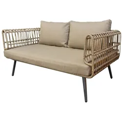Zweisitzer-Sofa Ariki Stahl Rattan Synthetischer Rattan 161 x 84 x 67 cm