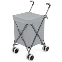 Costway Einkaufstrolley 2-Rollen 90 l / 55 kg grau