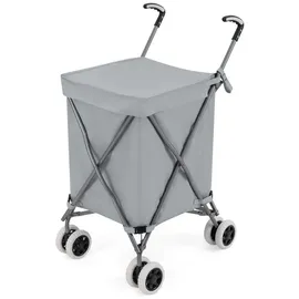 Costway Einkaufstrolley 2-Rollen 90 l / 55 kg grau