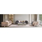 JVmoebel Elegantes 3-Sitzer Sofa im Chesterfield-Stil mit luxuriösem Stoffbezug,