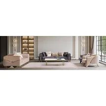 JVmoebel Elegantes 3-Sitzer Sofa im Chesterfield-Stil mit luxuriösem Stoffbezug,