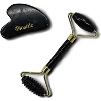 Biostile Massage-Set – Gua Sha Stein und Jade-Roller für strahlende Haut