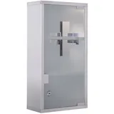 ibettertec Medizinschrank Medizinschrank, Medikamentenschrank, Apothekerschrank (Spar-Set, 1-St., inklusive Montageschrauben und 2 Schlüsseln zur Befestigung) abschließbar mit Schlüssel, 4 Einlegefächer, Hartglas-Tür weiß