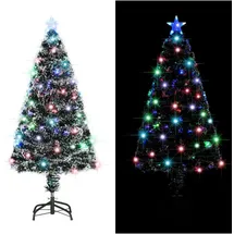 vidaXL Vorbeleuchteter Weihnachtsbaum mit Ständer Grün 120 cm