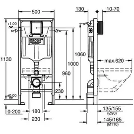 Grohe WC-Element Rapid SL 1,13 m mit Spülstromdrossel