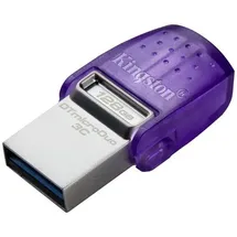 Kingston DataTraveler microDuo 3C USB-Stick Retail 128GB Edelstahl, Violett DTDUO3CG3/128GB USB-A 3.2 Gen 1, USB-C® 3.2 Gen 1