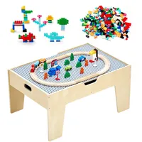 Vevor Aktivitätstisch, 290 Bausteine und 30-teiliges Holzeisenbahn-Set, Eisenbahn, Fahrzeuge,