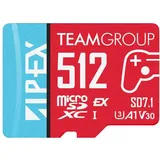 Team Group Apex SD7.1 microSDXC Speicherkarte U3 A1 V30 R/W bis zu 800/700 MB/s, für Nintendo Switch2, UHS-I kompatibel, mit Adapter TAPMSDE512GIV30A102