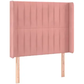 vidaXL Kopfteil mit Ohren Rosa 93x16x118/128 cm Samt