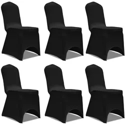 vidaXL 6 x Stuhlhusse Stretchhusse schwarz