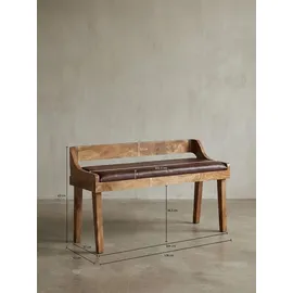 KADIMA DESIGN Polsterbank Echtleder Braun 108 x 63 x 43 cm