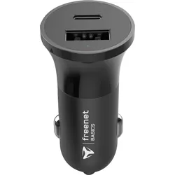 freenet Basics Power Delivery Kfz-Adapter USB-C/USB-A (black)