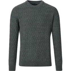 Strickpullover CASAMODA "CASAMODA Pullover uni", Herren, Gr. 3XL, grün, 80% Wolle (Lammwolle), 20% Nylon, Pullover