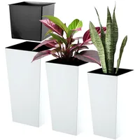 Kadax – Glatt Blumentopf Set, Blumenkübel aus Kunststoff, 25+30+35