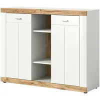 Inn.furn Sideboard weiß, Eiche 131 cm mit Soft-Close Sopela