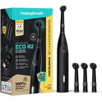 Happybrush ECO R2 all black + 4 Ersatzbürsten (CR2BEAN)