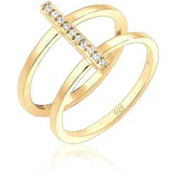 Elli Doppelring Geo Kristalle 925er Silber 54 Damen 