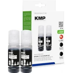 KMP Nachfülltinte ersetzt Epson 111, 111 EcoTank, T03M1, C13T03M140 Kompatibel 2er-Pack Schwarz E195