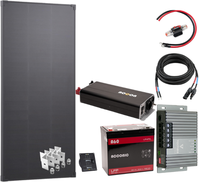 Solaranlage 100W Premium-Set LiFePO4 - SMALL