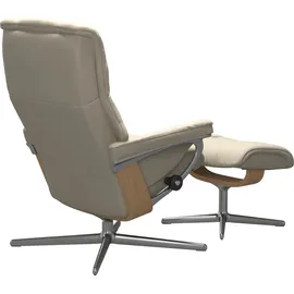 Stressless Stressless® Relaxsessel »Mayfair«, (Set, Relaxsessel mit Hocker), mit Hocker, mit Cross Base, Größe S, M & L, Holzakzent Eiche beige