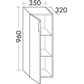 Burgbad Eqio Halbhoher Schrank 96 x 35 x 32 cm Eiche Holz