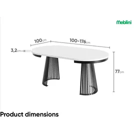 meblini Ø 100 cm weiß