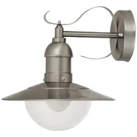 Licht-Erlebnisse Außenwandlampe IP44 Silber E27 Metall Maritim Außenlampe Wand