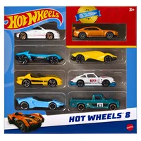 Hot Wheels Set mit 8 Basic-Spielzeugautos und Trucks im